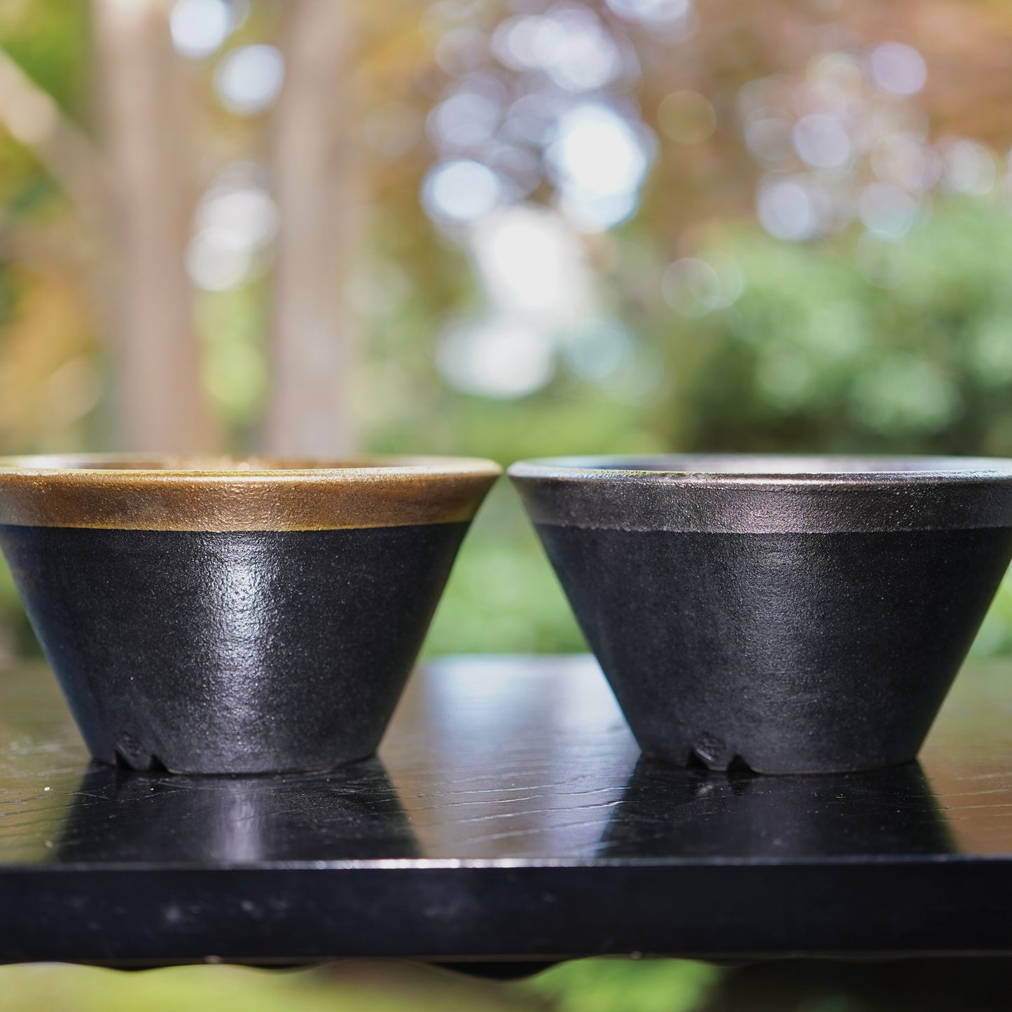 高見澤 匠 "黒磁/金彩" 鉢(大)