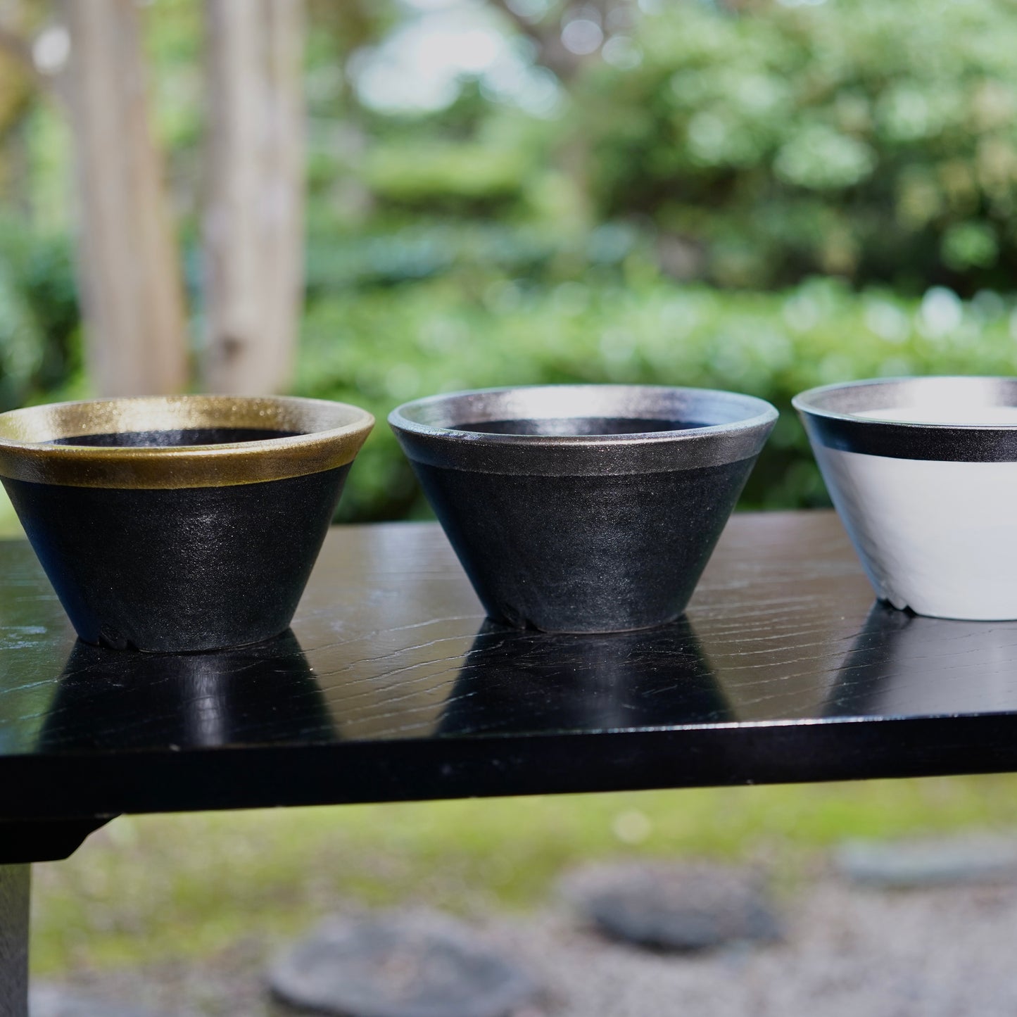 高見澤 匠 "黒磁/白金" 鉢(大)